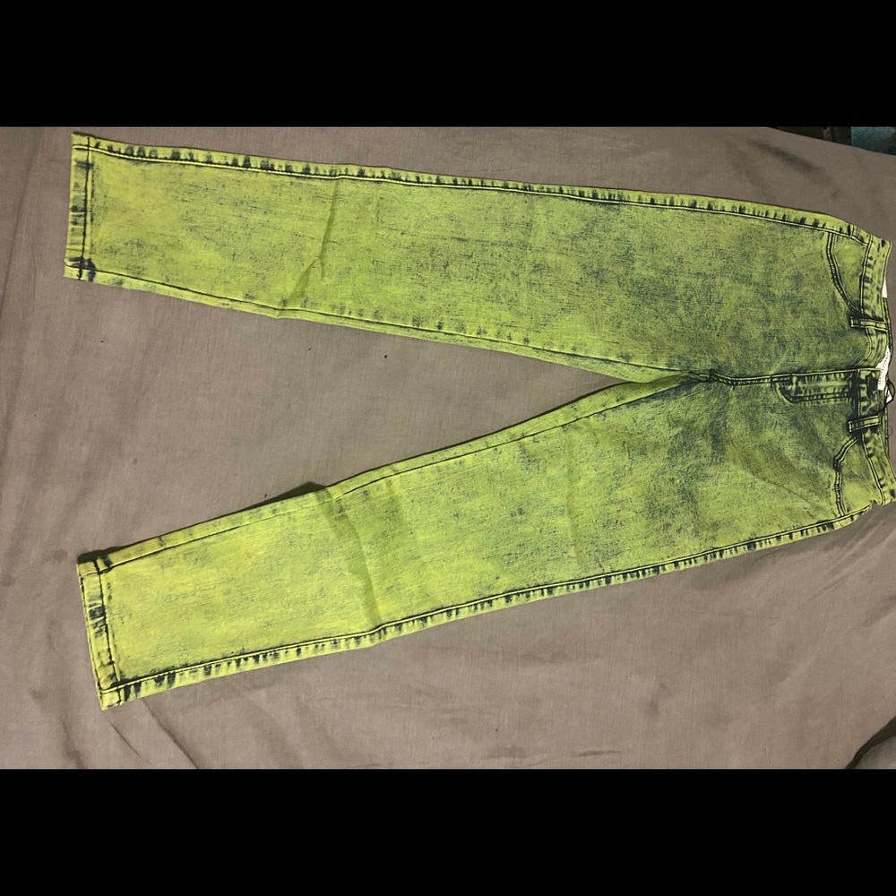 Neon denim jeans